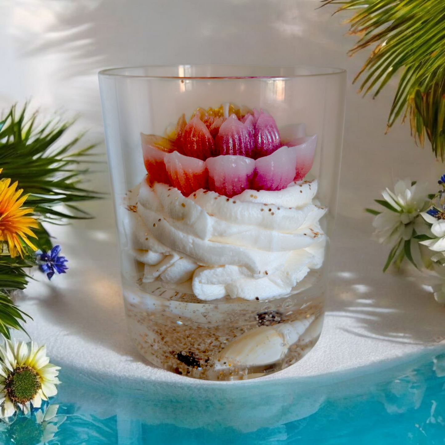 Bougie gourmande coquillage fleuri LIVE